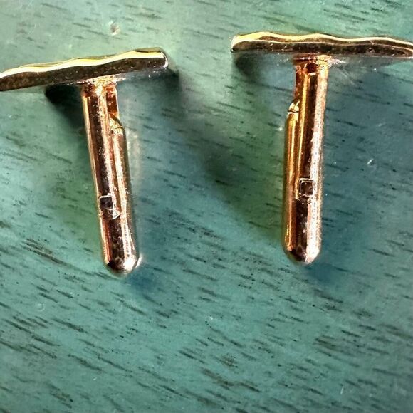 Gold tone vintage cufflinks - Picture 6 of 6